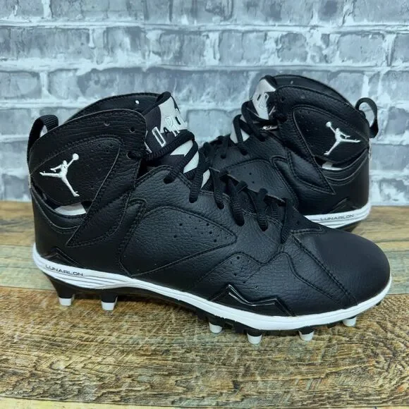 Nike Air Jordan‎ 7 Retro TD Black White Football Cleats 719543-010 Mens Size 8